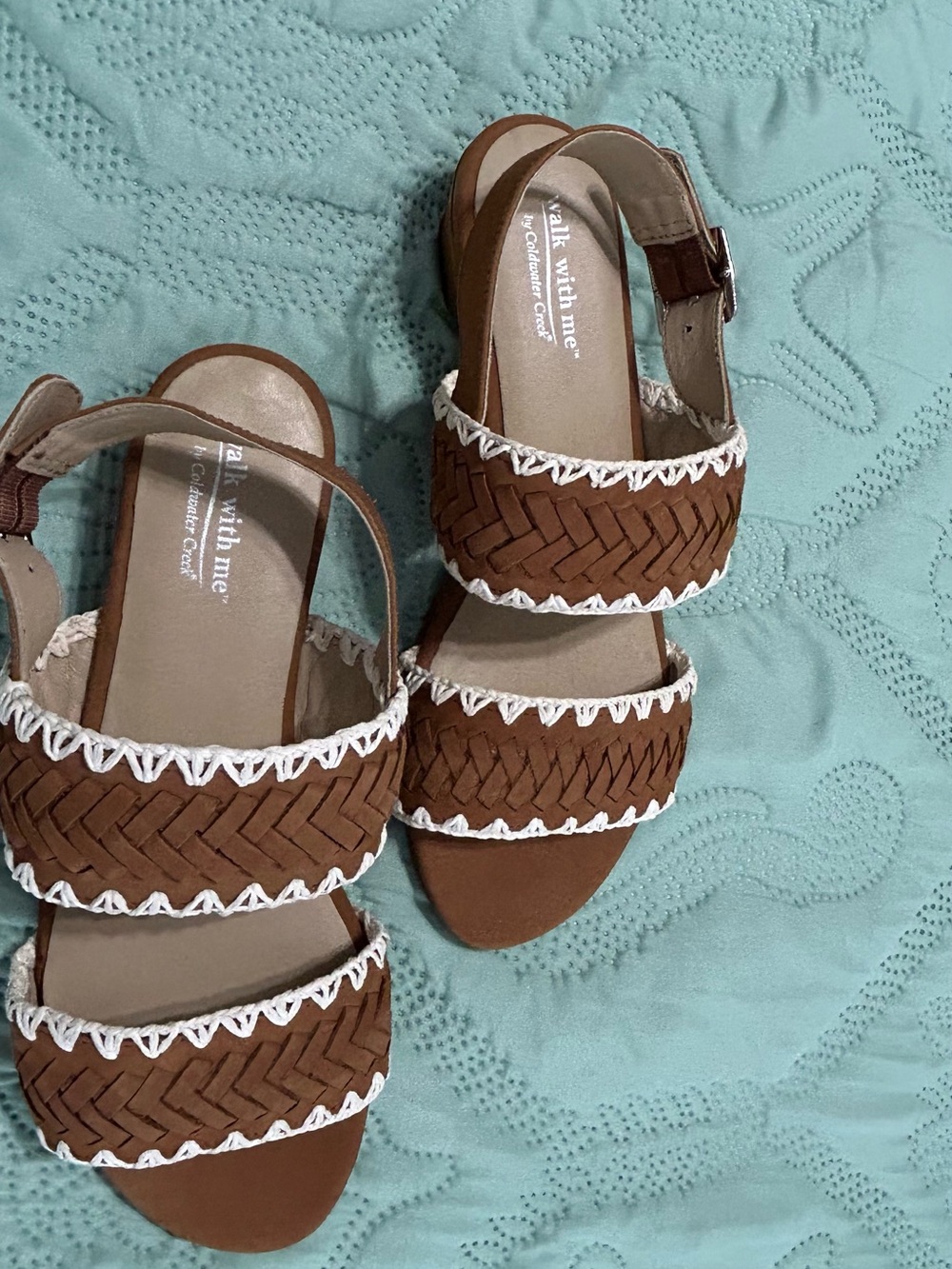 NWT WALK WITH ME by Coldwater Creek Brown Braided Slingback Sandals
7 Medium